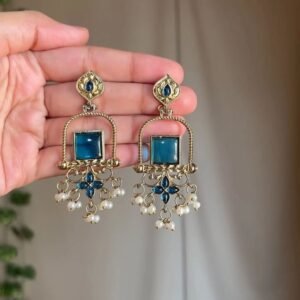 BLUE STONE JHUMKAS