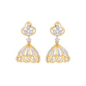 Golden Aura Diamond Jhumka Earrings  by Vipin jewellers