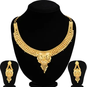 Sukkhi Brilliant Alloy 24 Carat 1 Gram Gold Plated Jewellery Necklace Set for Women