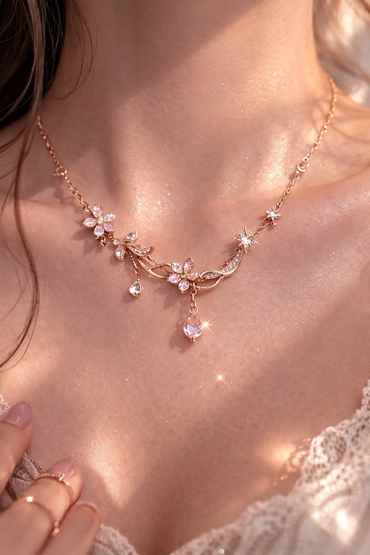 e920b223e1486bbd5a7c6476932d76ca Blush Sparkle Necklace